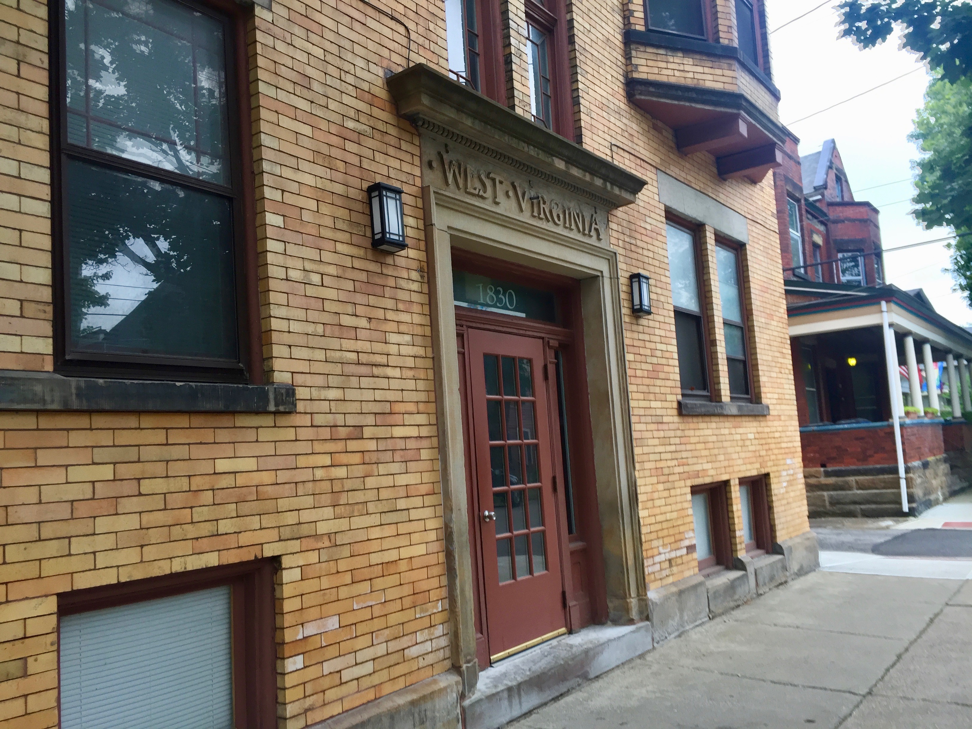 Brick apartment entrance in Cleveland’s Ohio City neighborhood